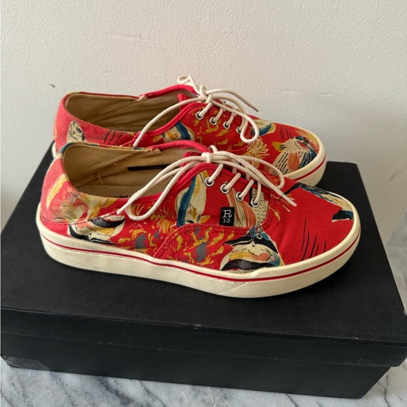 R13 Red Fish Lace-Up Sneakers - Picture 3 of 10